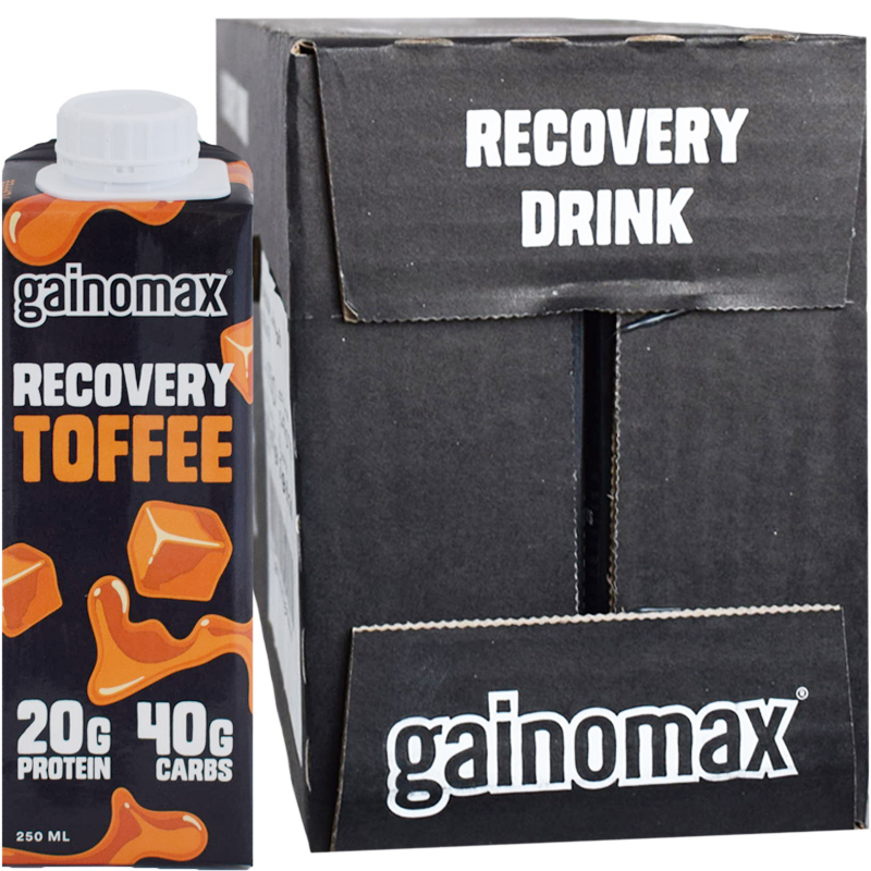 Laatikollinen Proteiinijuomia "Recovery Toffee" 16 x 250ml - 64% alennus