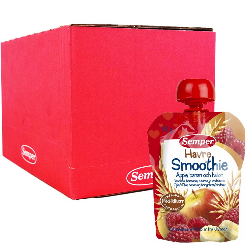 Kokonainen laatikko: Lastenruoka Kaura-Smoothie 12 x 90g - 87% alennus