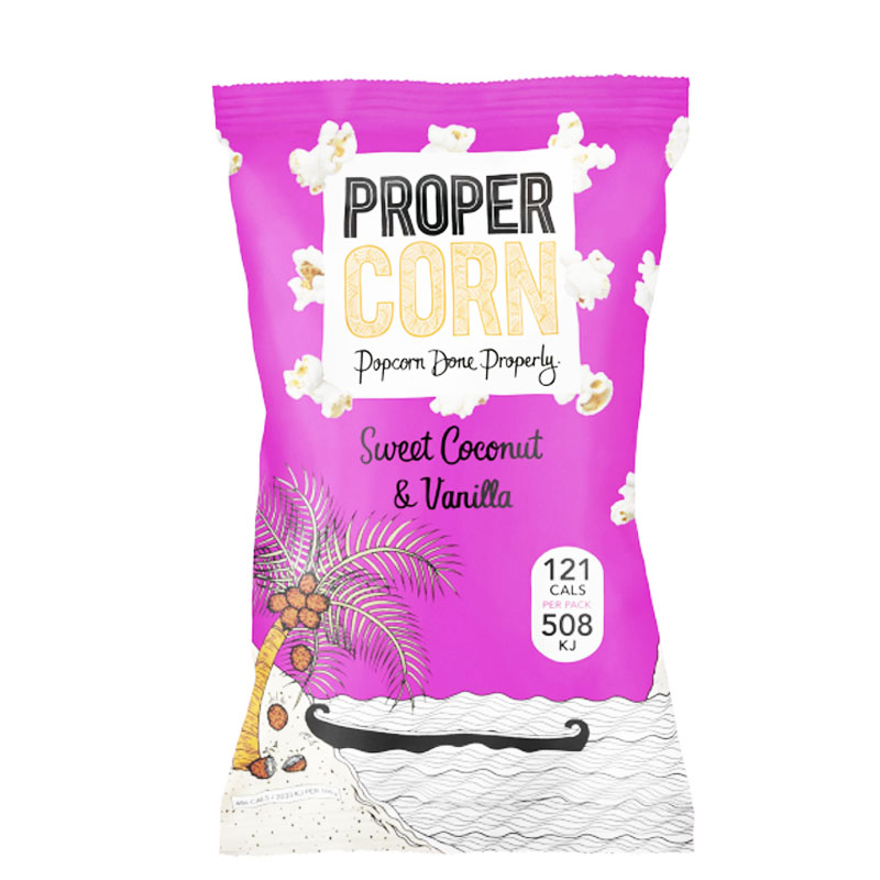 Popcorn "Coconut & Vanilla" 25g - 81% alennus