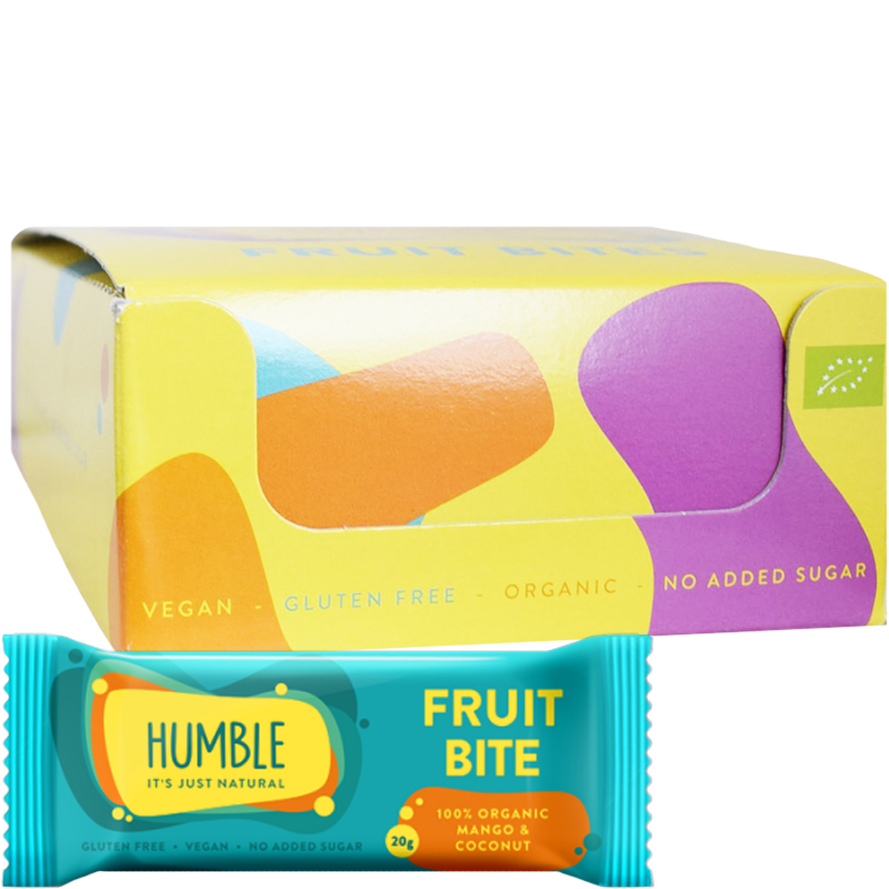 Laatikollinen Luomu Hedelmäpatukoita "Mango & Coconut" 30 x 20g - 49% alennus