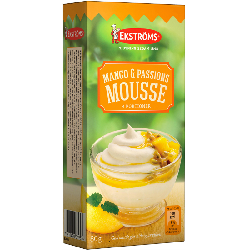 Mango- ja Passiomousse 80g - 50% alennus