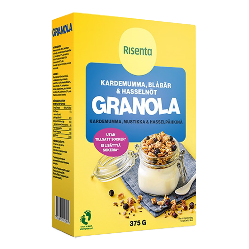 Granola Kardemumma, Mustikka & Hasselpähkinä - 23% alennus