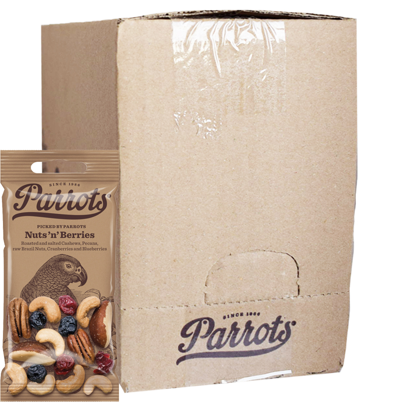 Laatikollinen "Nuts'n' Berries" Pussia 12 x 55g - 78% alennus