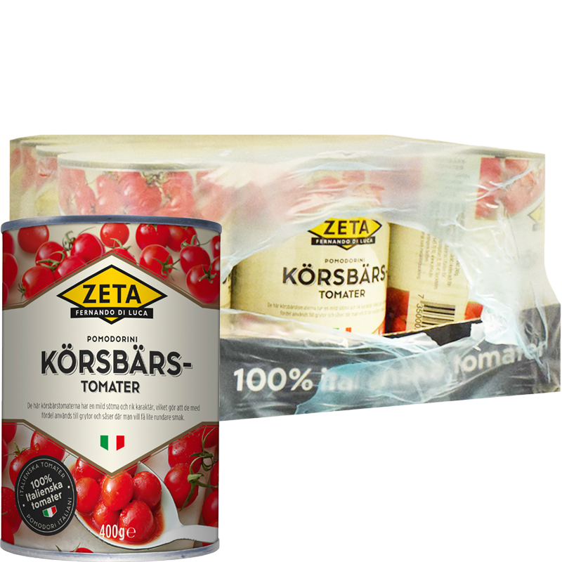 Kokonainen laatikko: Kirsikkatomaatit 12 x 400g - 53% alennus