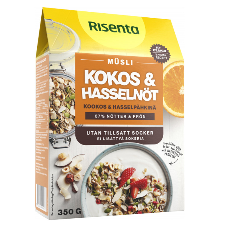 Mysli Kookos & Hasselpähkinä 350g - 27% alennus