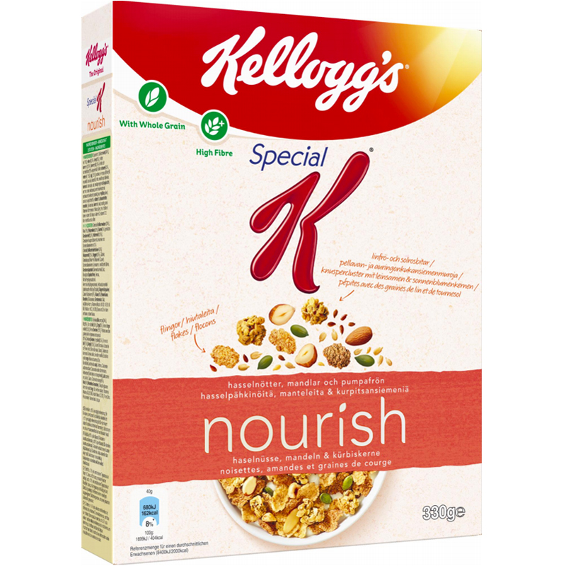 Aamiaishiutaleet "Nourish" 330 g - 33% alennus