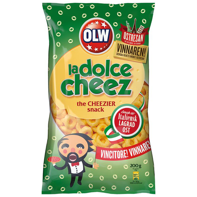 Juustosnacksit "La Dolce Cheez" 200 g - 32% alennus