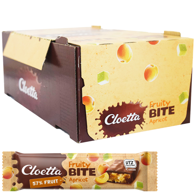 Laatikollinen hedelmä-, mysli-, suklaapatukoita "Apricot" 35 x 30 g - 67% alennus