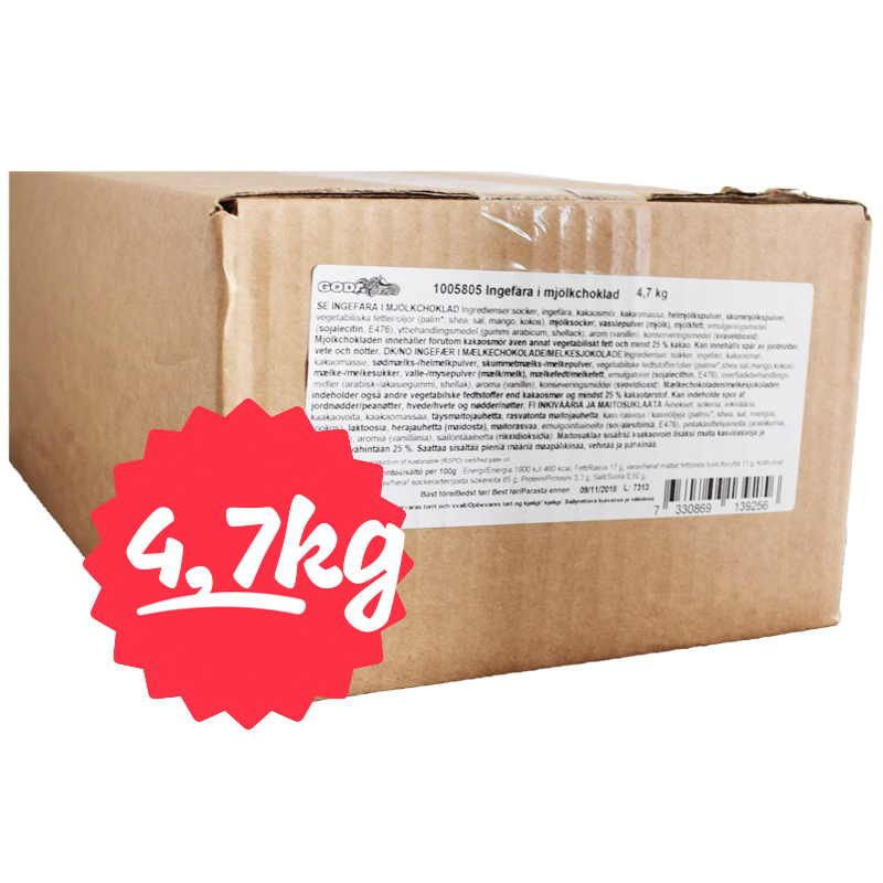 Inkiväärinmakuista maitosuklaata 4,7kg - 78% alennus