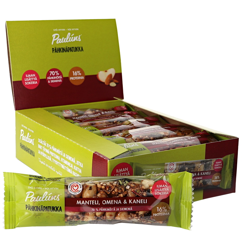 Pähkinäpatukat Manteli, Omena & Kaneli 15kpl - 70% alennus