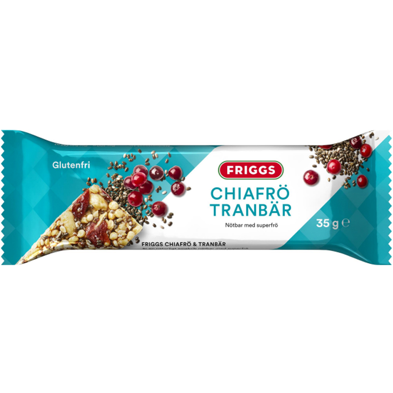 Pähkinäpatukka "Karpalo & Chia" 35 g - 80% alennus