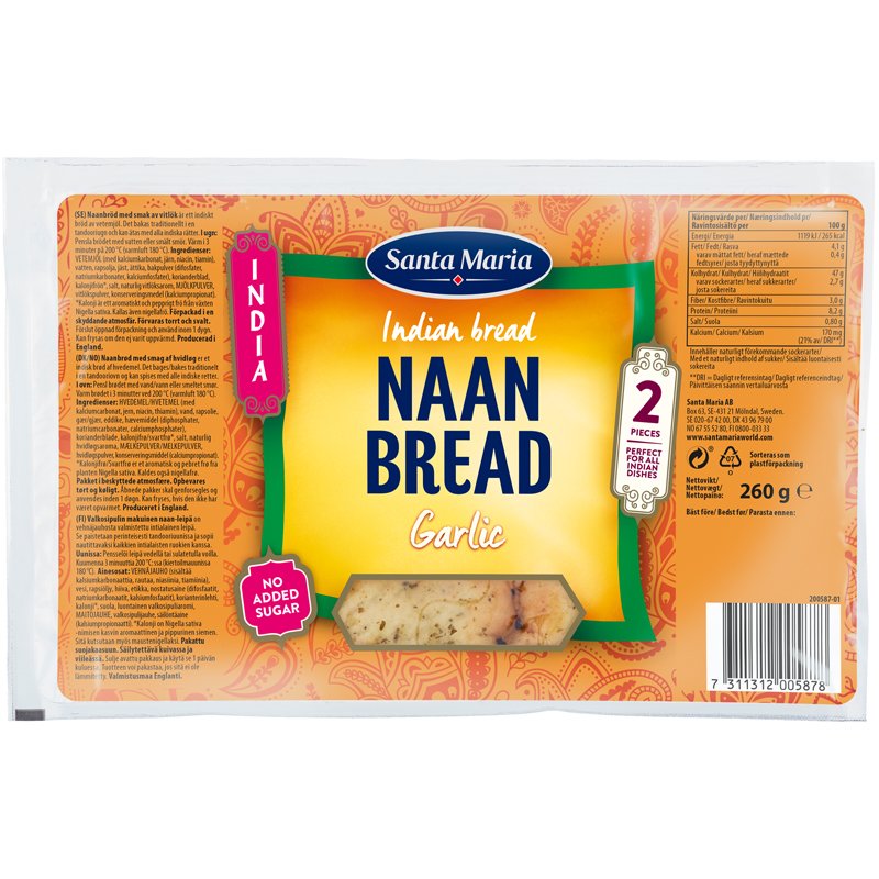 Naan-leipä Valkosipuli - 16% alennus