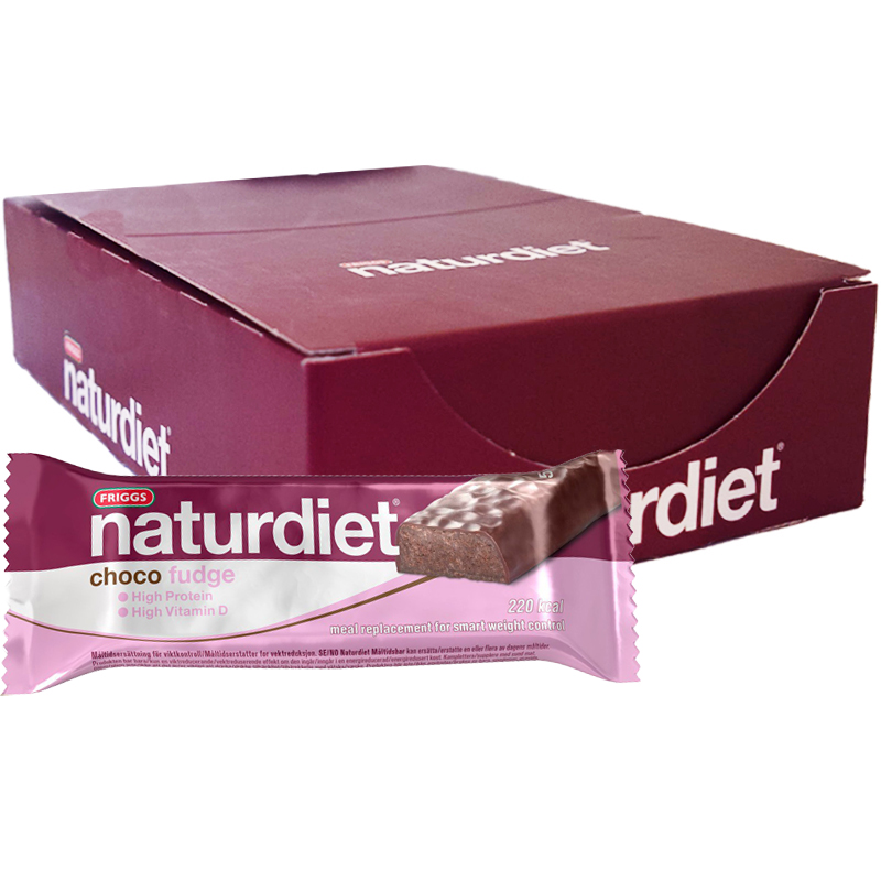 Laatikollinen Ateriankorvikepatukoita "Choco Fudge" 18 x 58g - 43% alennus