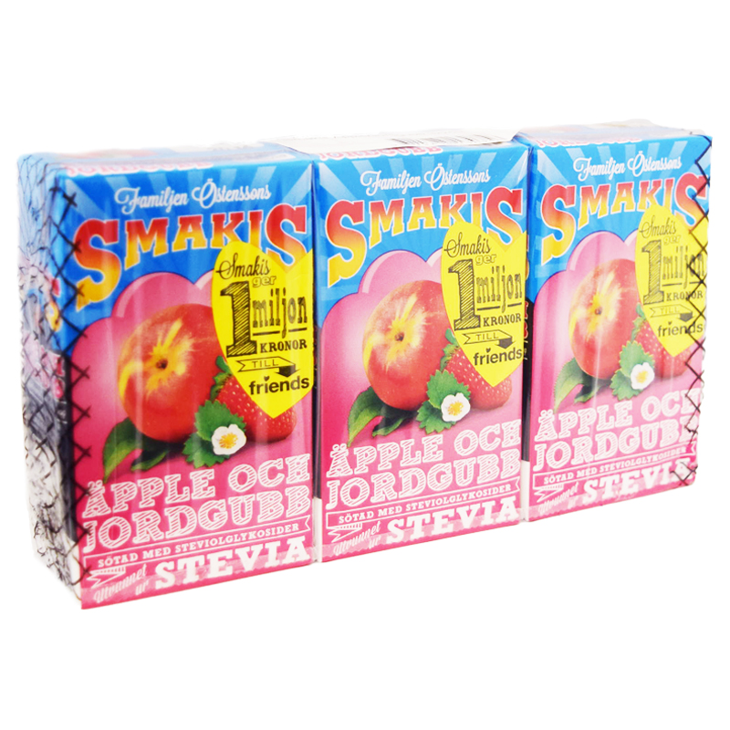 Omena- & Mansikkajuoma Stevia 3 x 25cl - 62% alennus